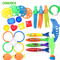 Kids Summer Shark fish Diving Toys Children's Swimming Pool Game Treasure Hunt Diving Torpedo Water Ring Diamond Water Suit Toys