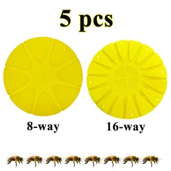 Plastikowy ul pszczeli 8 sposobów 16 sposobów Bee Super Clearer Board Rapid Escape Round Disc Adapter 25mm Outlet Outputs Beekeeping Tool 5PCS