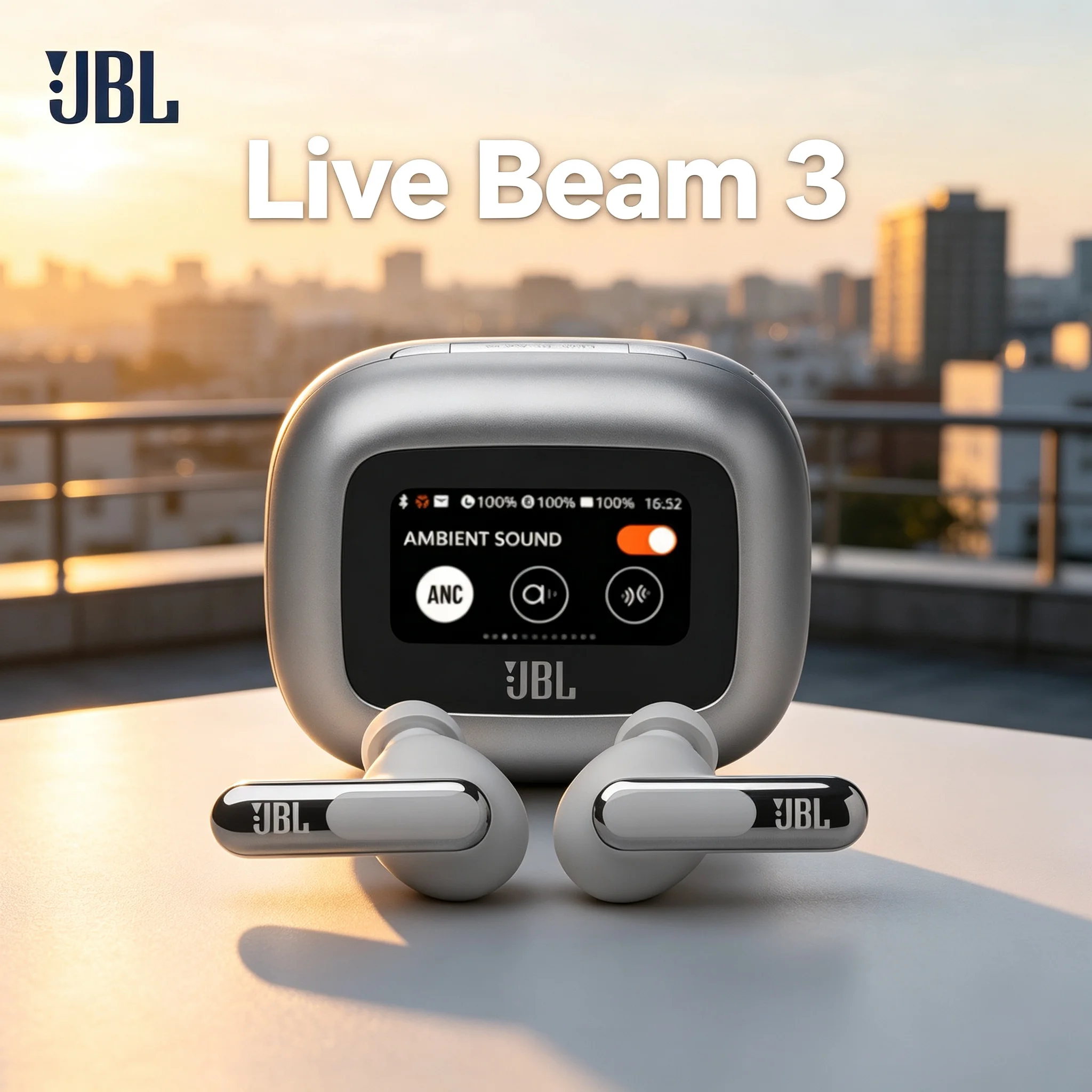 JBL LIVE BEAM3 TWS In‑Ear Wireless Earbuds Adaptive ANC IP55 Dust‑Water Resistant for Music Calls Travel Daily Commute