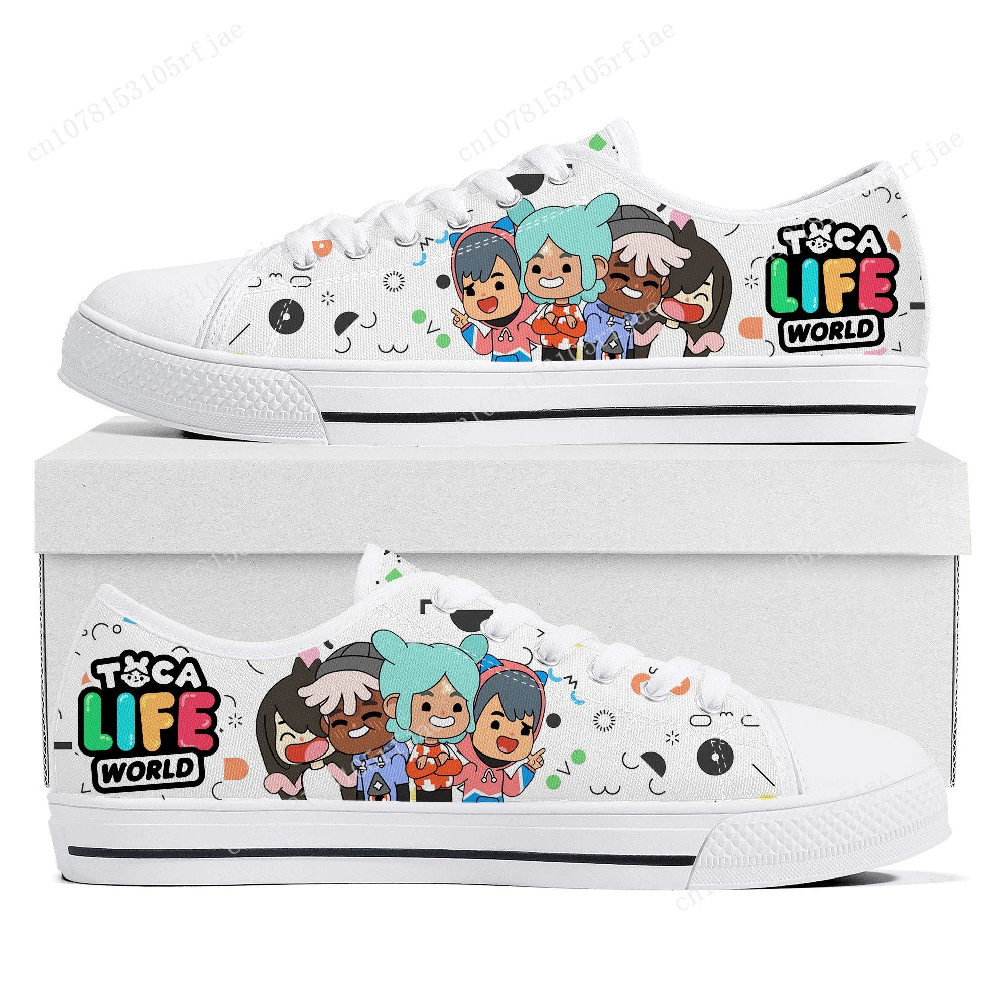 Toca Life World Low Top Sneakers Cartoon Game Womens Mens Teenager High Quality Fashion Canvas Sneaker Couple Custom Built Shoes