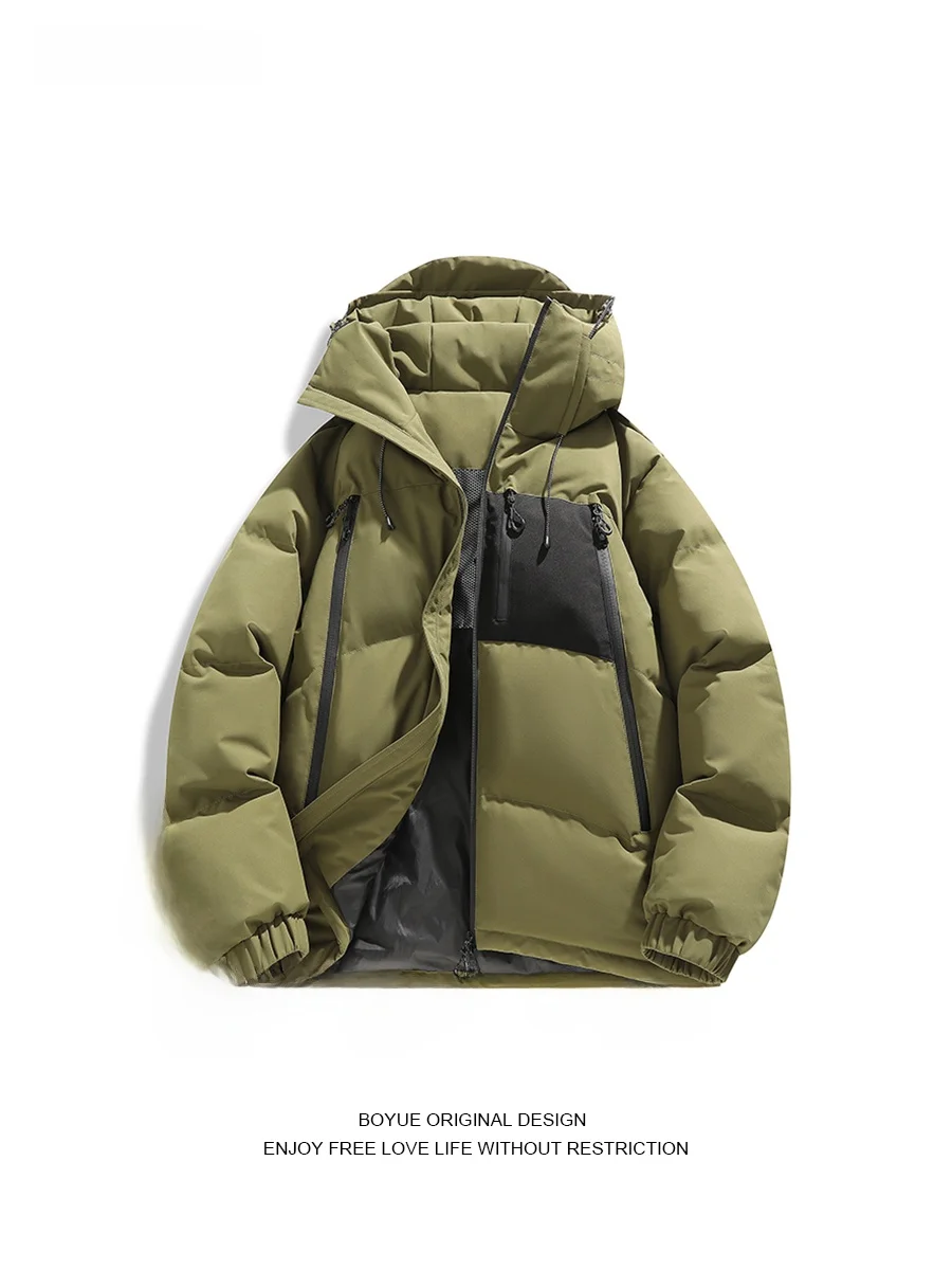 

Boyue Outdoor Casual Thiened с капюшоном Jaet Color Blo Хлопковая рабочая одежда для мужчин и женщин Sli Пальто из полиэфирного волокна Длинное ...