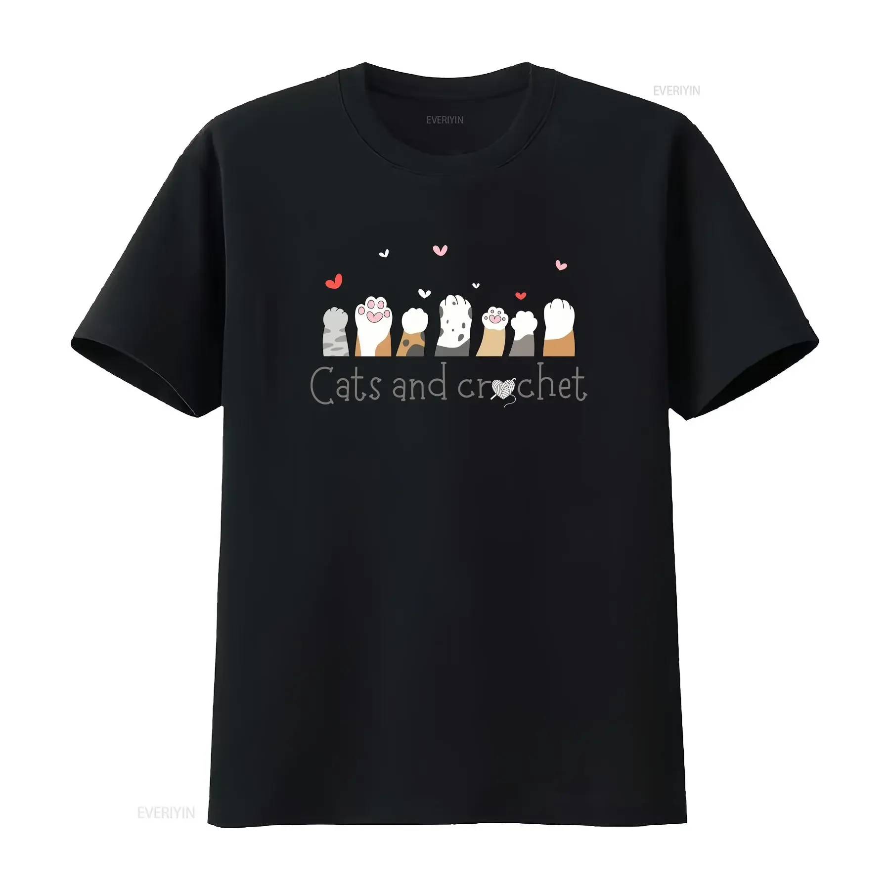 Cats And CrocheT T Shirt Love Crocheting Lover Cat Mom Idea s For Crocheters Mother's Day vintage Washed homme designer clothes
