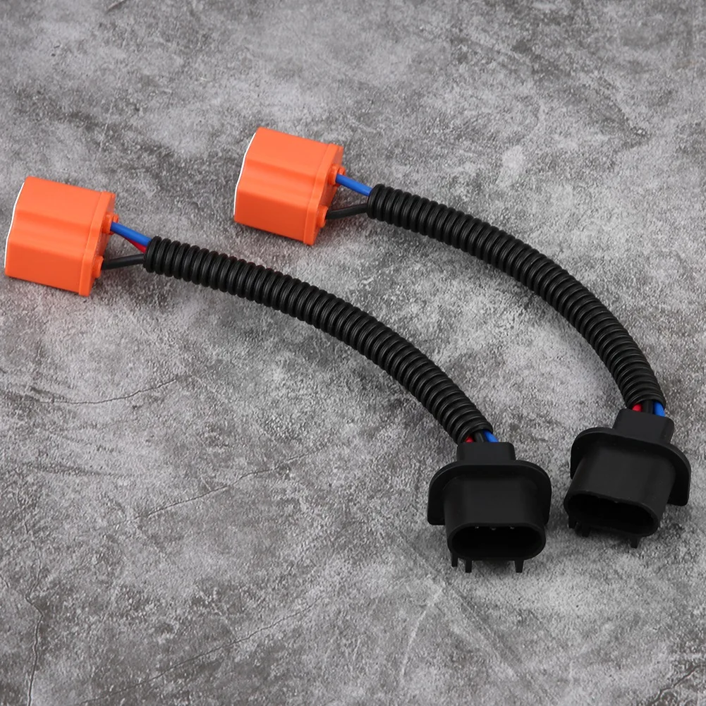 2Pcs Headlight Adapter Wiring Harness Connector H13 To H4 Ceramic Socket For LED HID Headlight Plug And Play No Cut