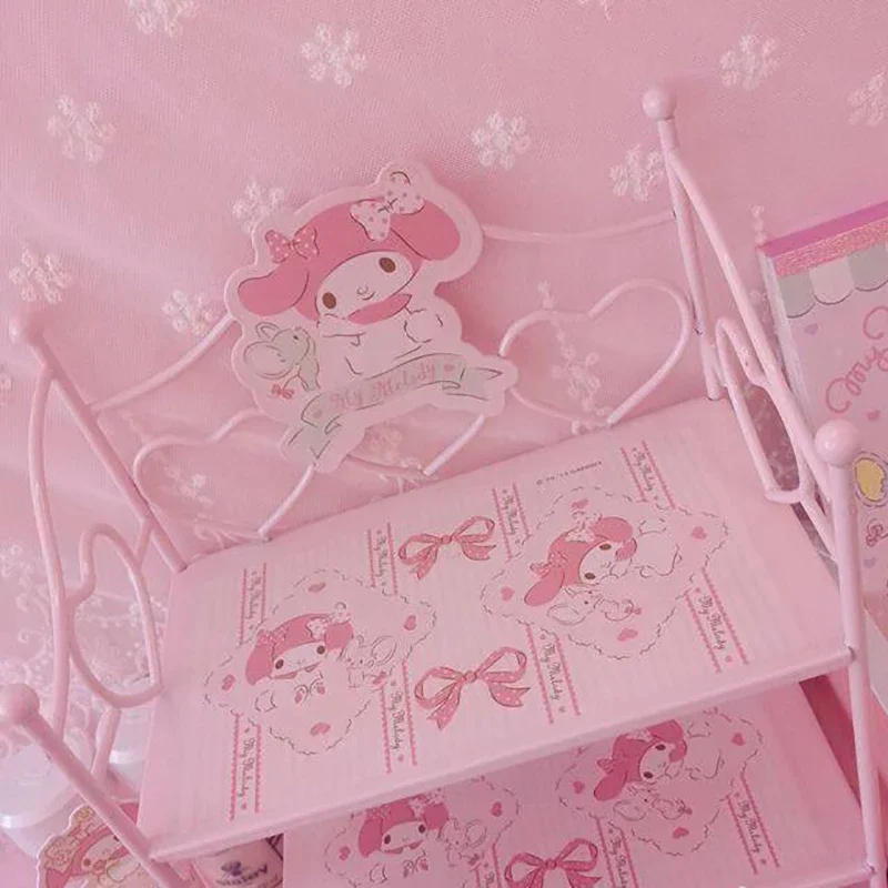 27 * 20 * 12cm Sanrio girl's heart small iron frame foldable table top shelf dormitory cosmetics jewelry box Tieyi Girls Gift