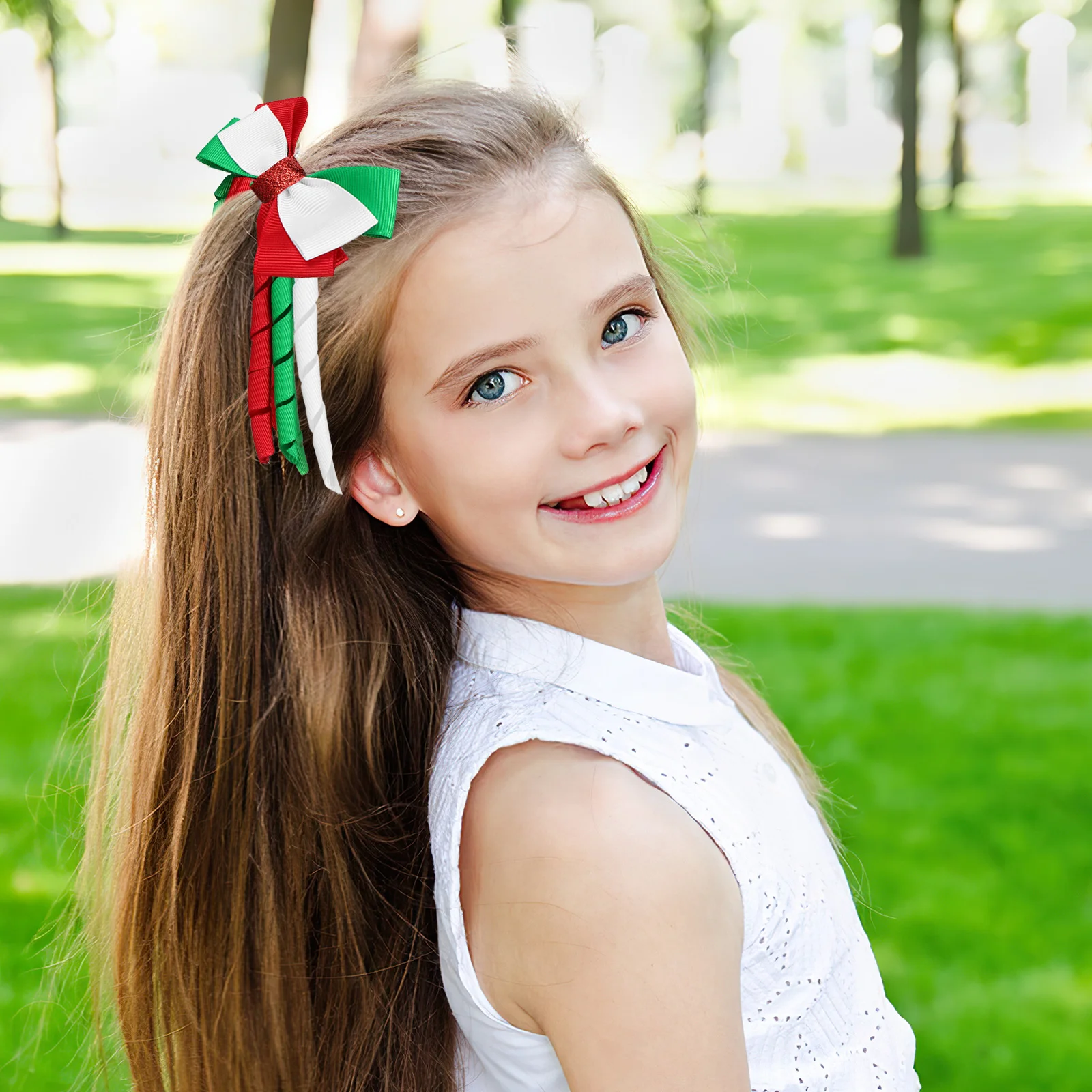 

2 Pcs Hair Accessories Festive White Ribbon Bows for Clips Aesthetic