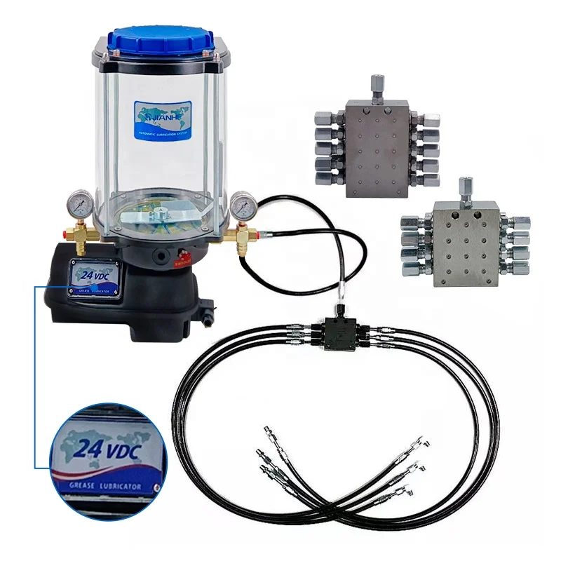 DBS-4-4C/220V 220V 4outlet 4L Electric Grease Pump with Digital Controller With Controller  Automatic Grease Lubrication Systems