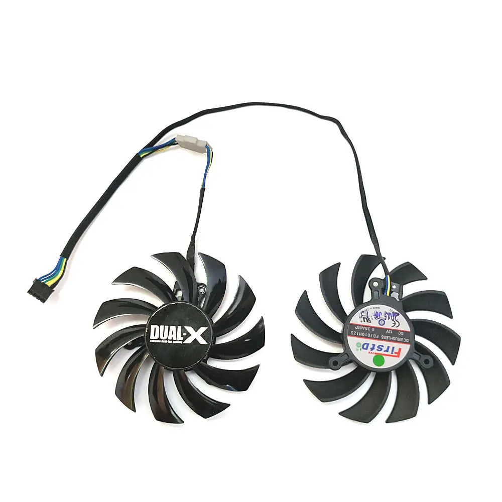 NOUVEAU 75MM 4PIN FD7010H12S HD 7870 Ventilo GPU Pour Saphir R9 270X 280X 、 HD6850 6970 7850 7870 7950 7970 ventilateur de carte graphique