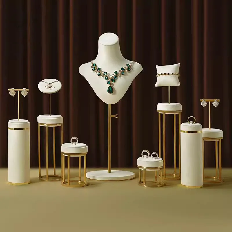 High-end microfiber metal jewelry display rack, watch necklace jewelry rack, ring earring jewelry rack