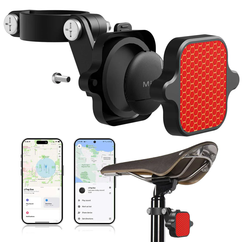 Smart Bluetooth Bicycle Tracking Device, Compatible with Apple Find My & Google Find Hub App, Works with IOS & Android Systems