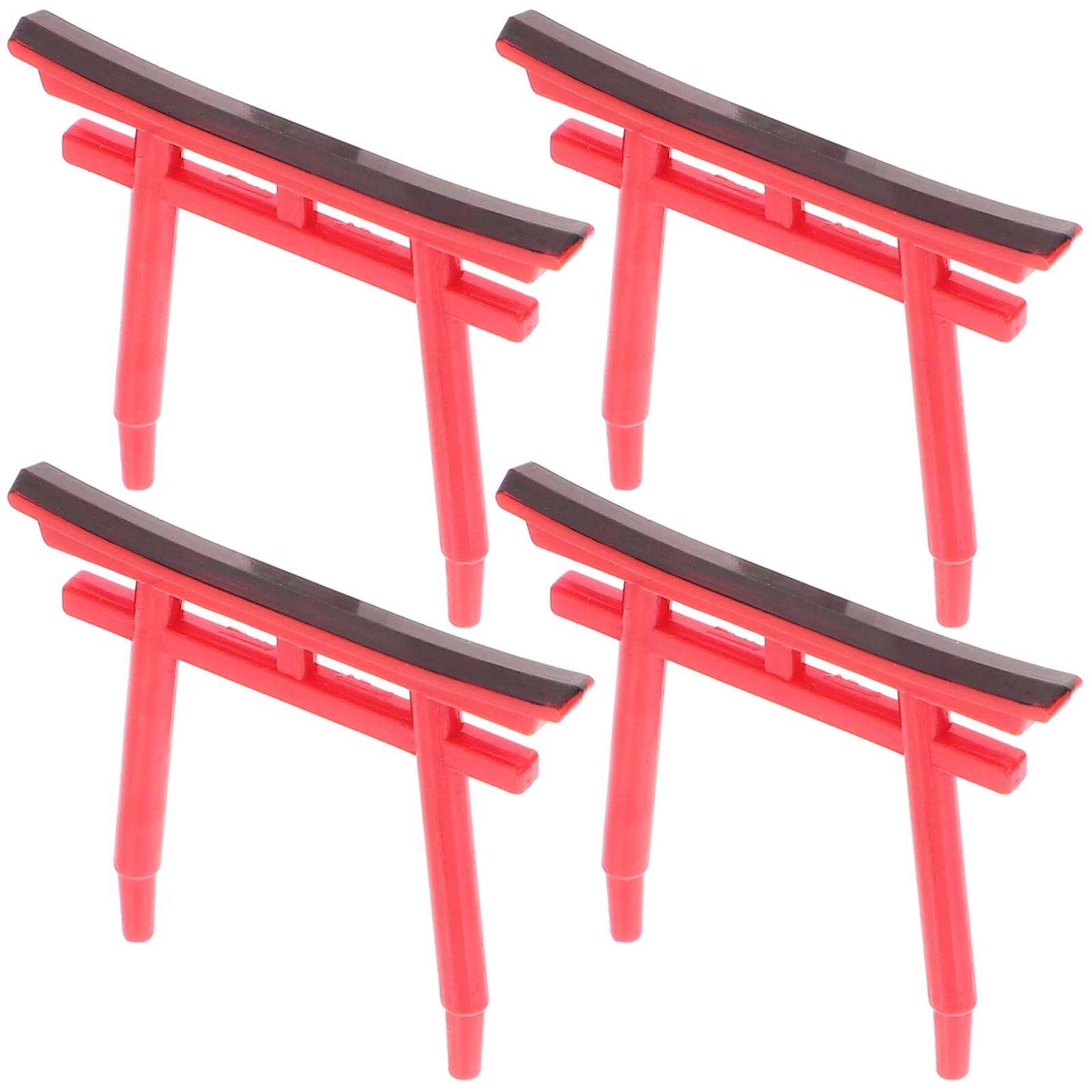 4 Pcs Miniature Shinto Shrine Toys Japanese Archway Aquarium Torii Sculpture Fish Tank Bridge Decoration