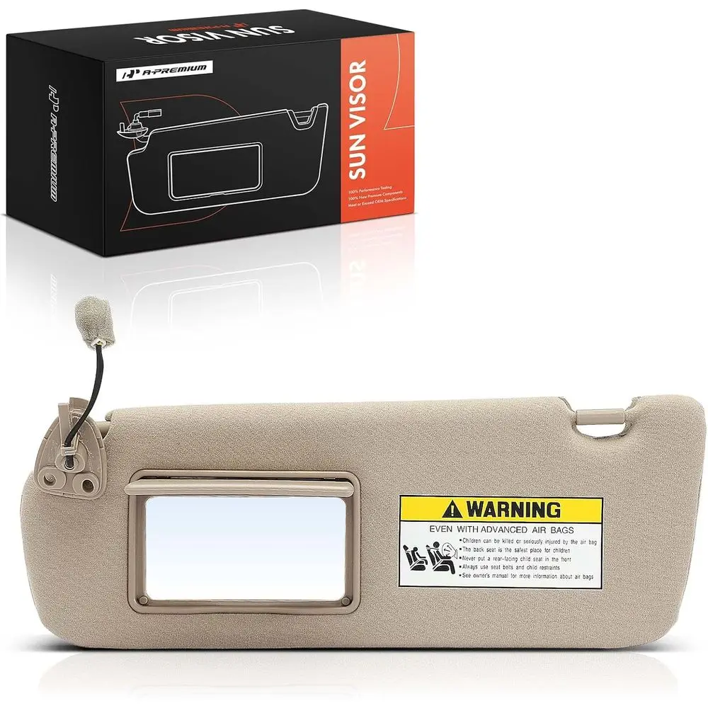

Left Side Sun Visor for Sonata 2005-2010 with Vanity Mirror and Sliding Extension, Beige