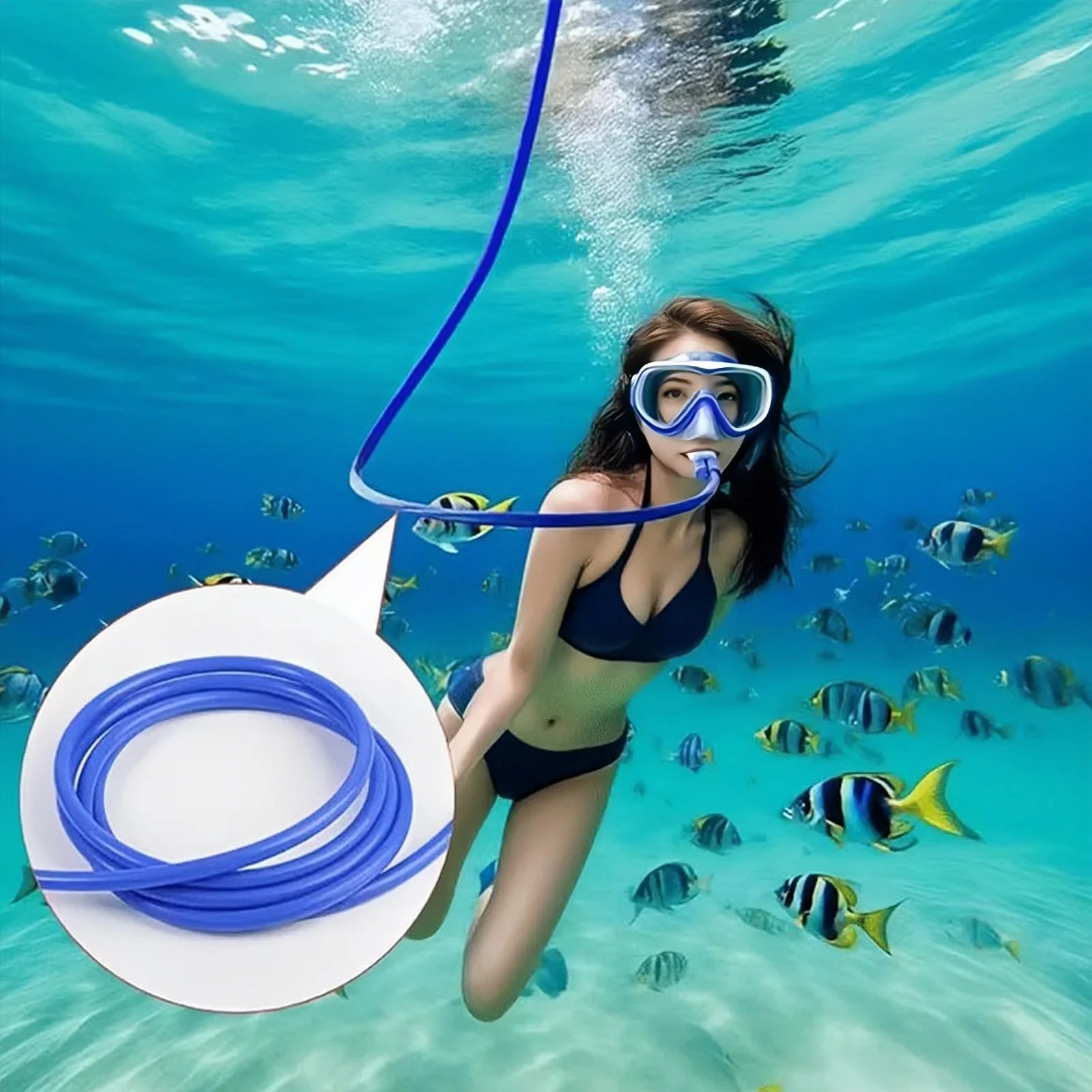 1 Pieza, 100cm/200cm, Snorkel de Silicona para Adultos, Equipo de Buceo, Dispositivo de Respiración Universal Anti-Asfixia, Dispositivo de Respiración Subacuática, Dispositivo de Respiración de Buceo Completamente Seco