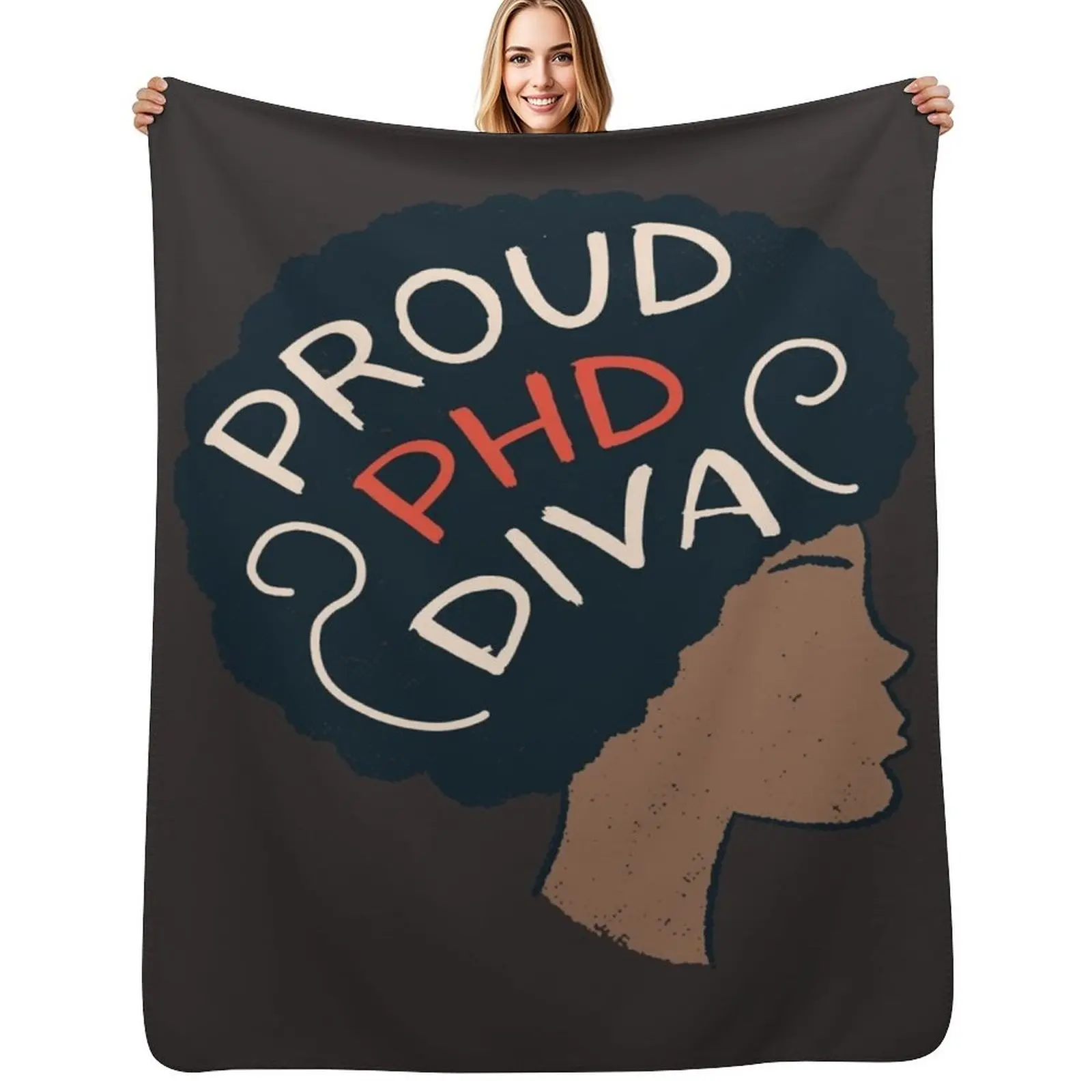 

Proud PhD Graduation Art For Afro Doctorate Degree Throw Blanket Elegant Warm Throw Blanket for Hotel Home