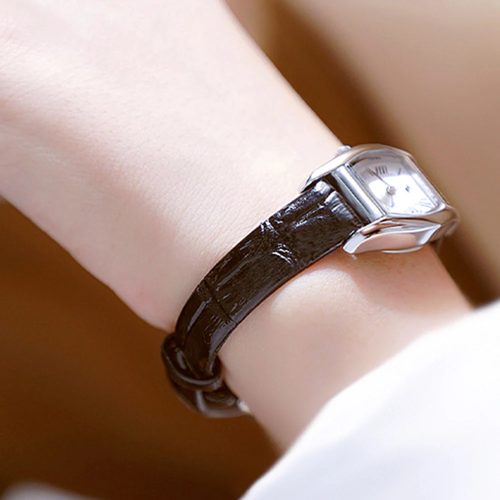Легкие роскошные женские кварцевые часы с кожаным ремешком, винтажные женские наручные часы, водонепроницаемые женские часы с квадратным циферблатом