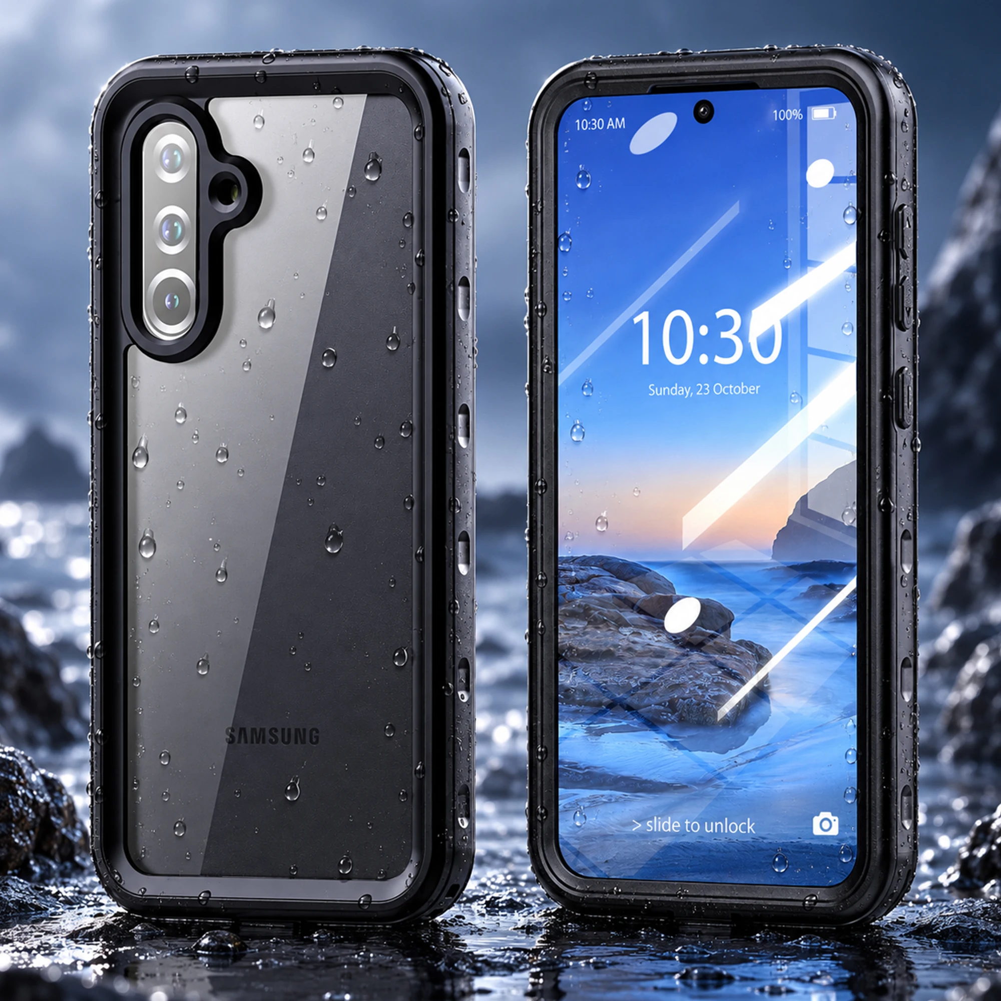 Full Body Phone Case for Samsung Galaxy A36 5G A37 5G with Built-in Screen Protector, Transparent Back and Covered Ports