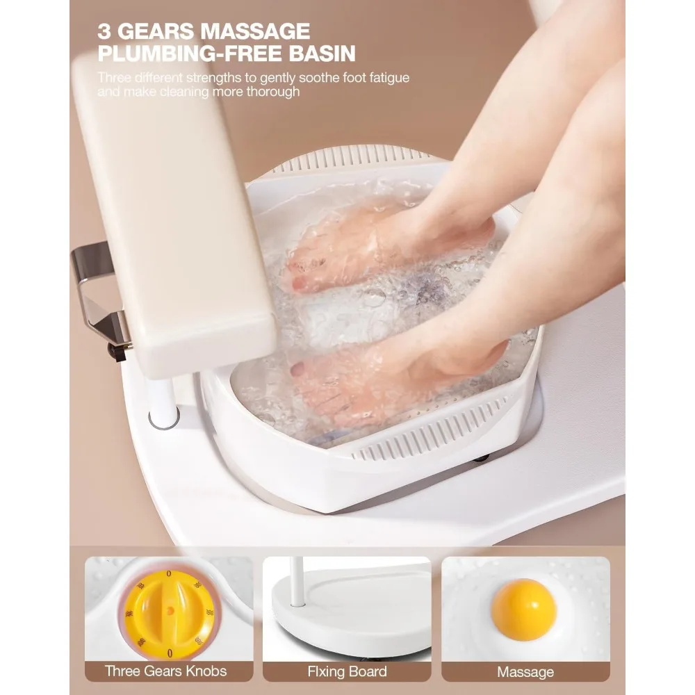 Cadeira de pedicure. Cadeira ergonômica para pedicure sem encanamento, cadeira reclinável para spa com rotação 360 e apoio para os pés ajustável