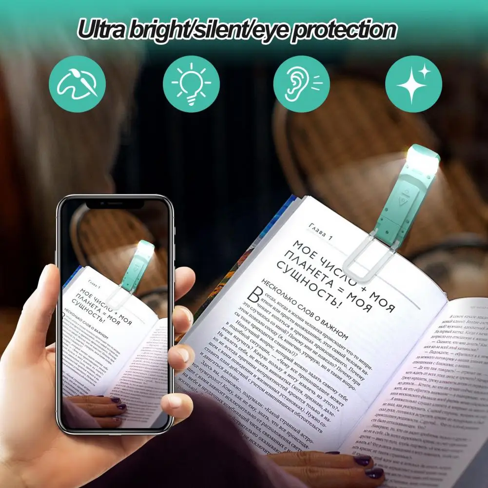 Portable Rechargeable Book Light Reading Lamp Clip-on Lights Folding LED Night Lighting For Reader Kindle Adjustable 3 Colors