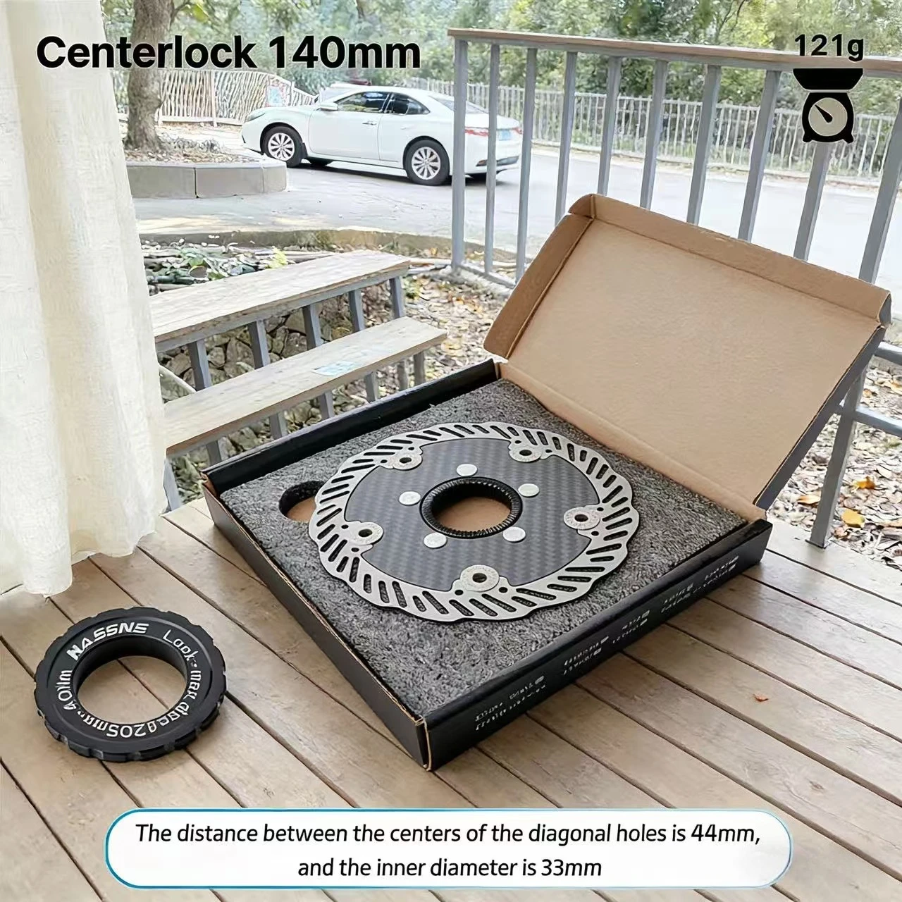 

Mountain bike carbon fiber brake discs, 160mm and 140mm floating brake discs, mid-axis locked bicycle brake discs.