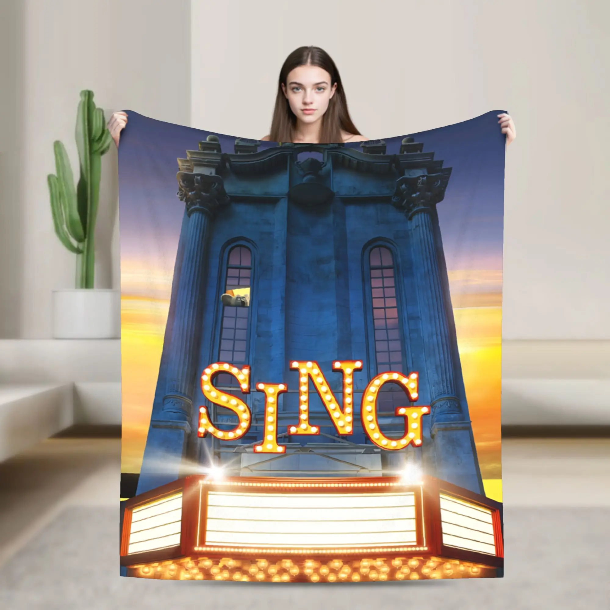 Sing 2 Movie Throw Blanket for Couch  Fuzzy Soft Plush Blanket 50x60 Inch Multiple Sizes Bedspread for All Seasons