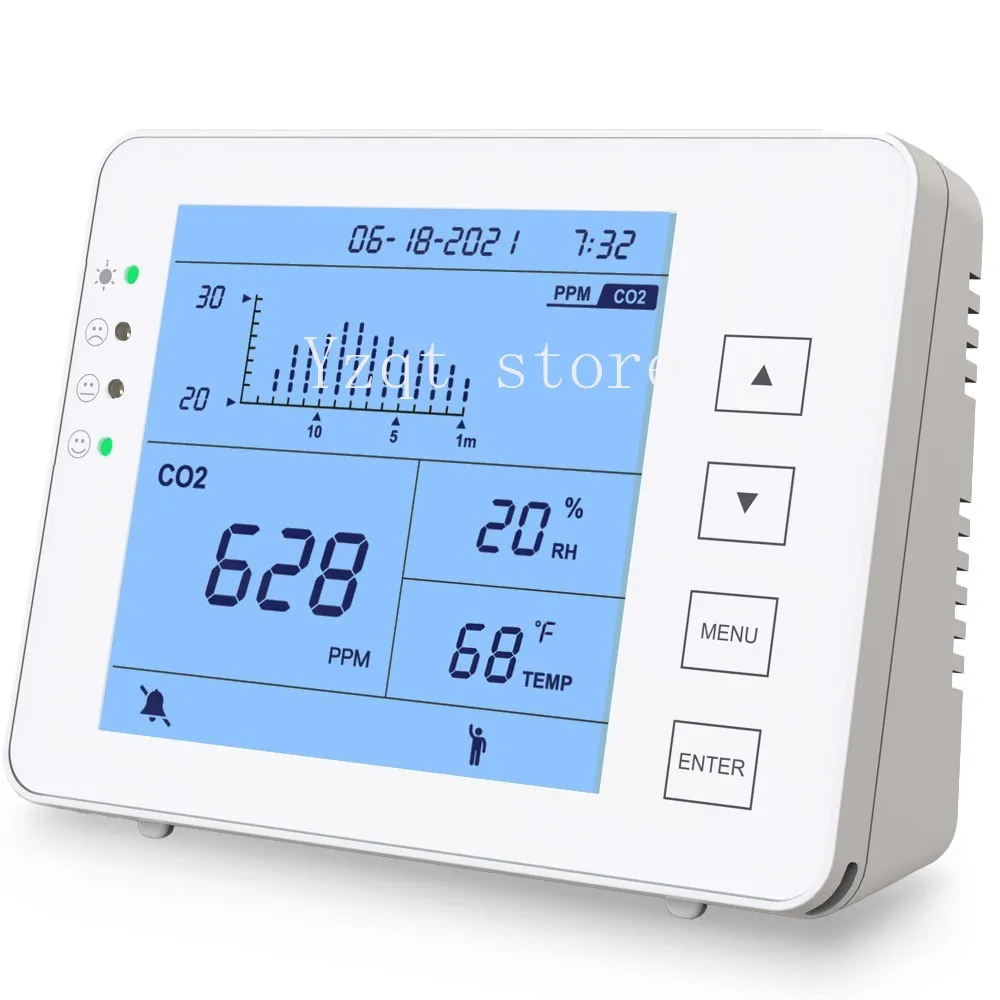 Factory hot-selling carbon dioxide temperature and humidity detector indoor air quality three-in-one monitoring C02 detector