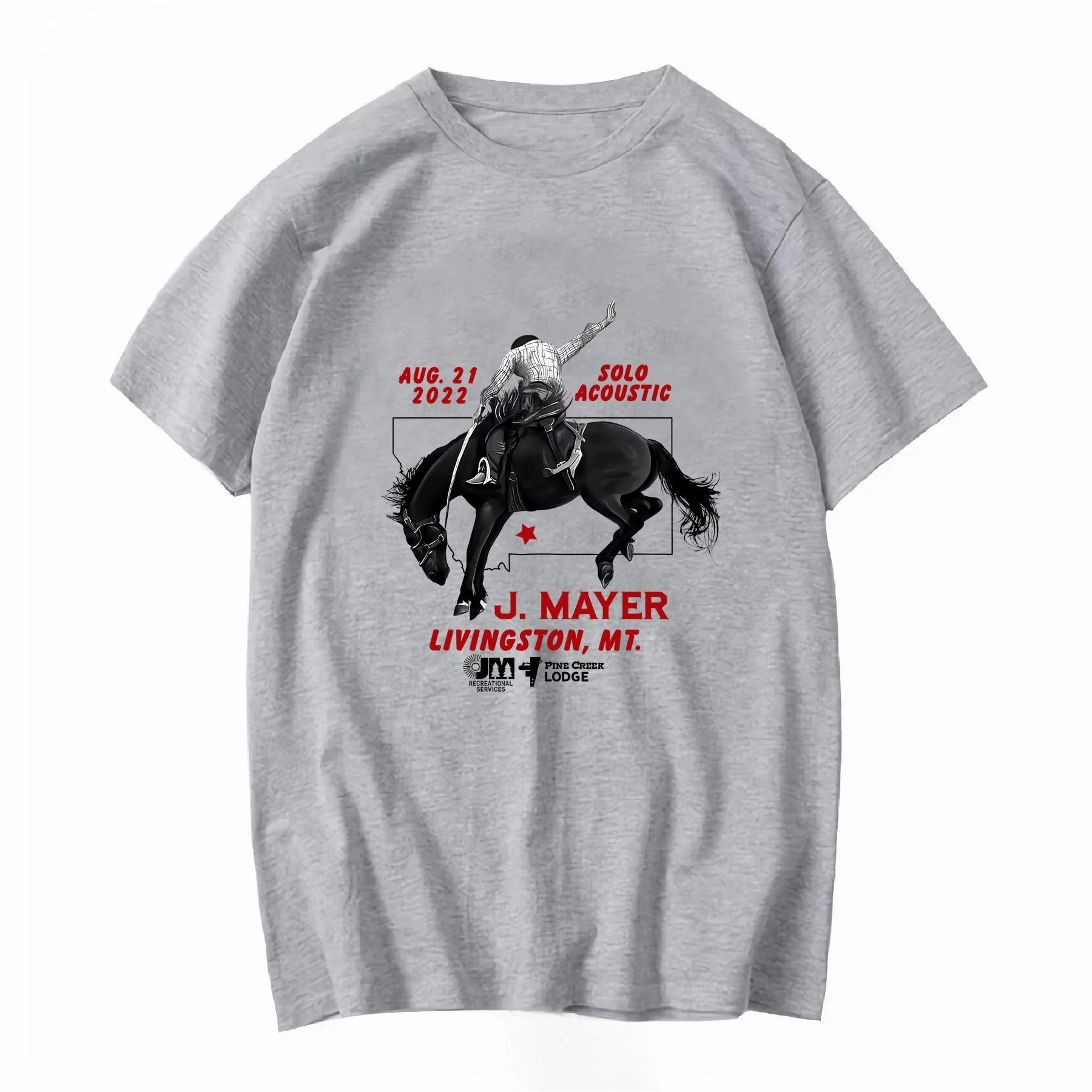 John Mayer Rise For The River Livington MT Aug 21 2022 Graphic T‑Shirt Unisex Short‑Sleeve Casual Daily‑Wear Stylish Tee Tops