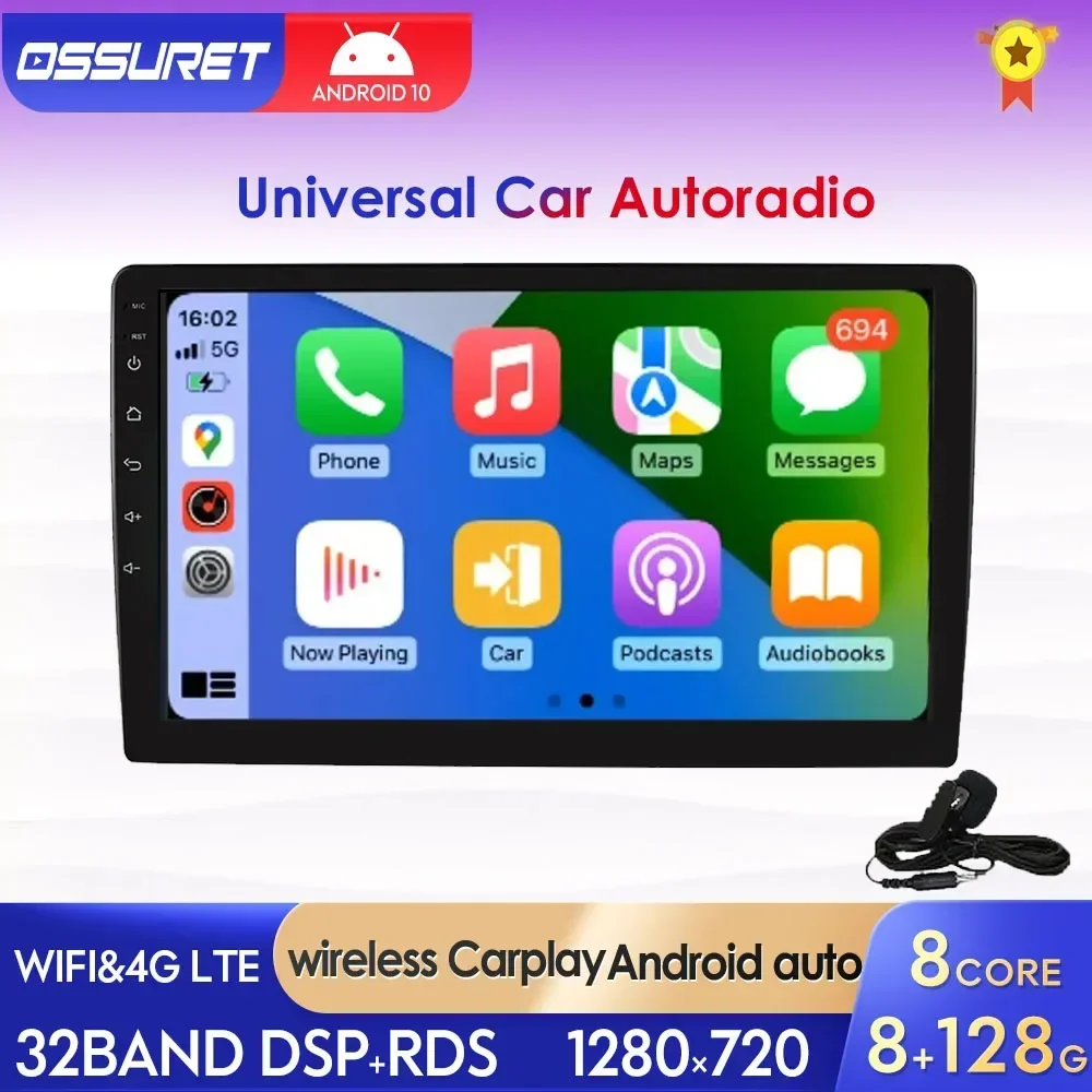 9 Inch Car Radio Android for Universal AutoRadio Carplay Stereo for Renault Peugeot VW 2 Din Audio Video Multimedia Player RDS