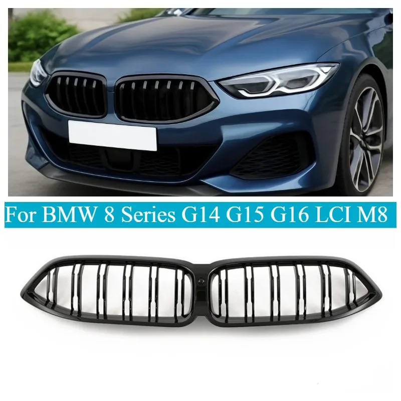 

For BMW 8 Series G14 G15 G16 LCI M8 Gloss Black Dual Slat Grille OEM Front Grille Upgrade Direct Fit Replacement Car Accessories