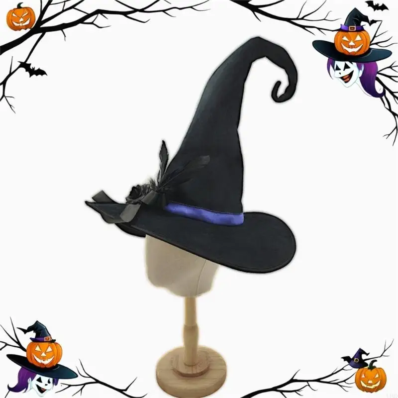 할로윈 의상을위한 마녀 모자 소프트 라이닝 헤드 피스 성인 어린이 테마 파티