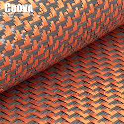 F247 COOVA 3K pomarańczowy Kevlar i tkaniny z włókna węglowego tkaniny wzór samolotu splot Fibra De Carbono Kevlar żakardowe wykorzystanie dla majsterkowiczów