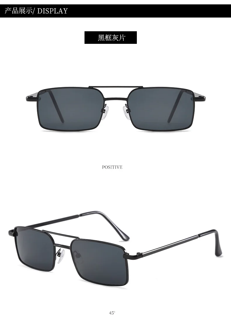 Vintage quadratische Sonnenbrille für Damen und Herren, Metallrahmen, rechteckige Sonnenbrille, Damenbrille, Herrenbrille, Unisex-Brille – Detail 10