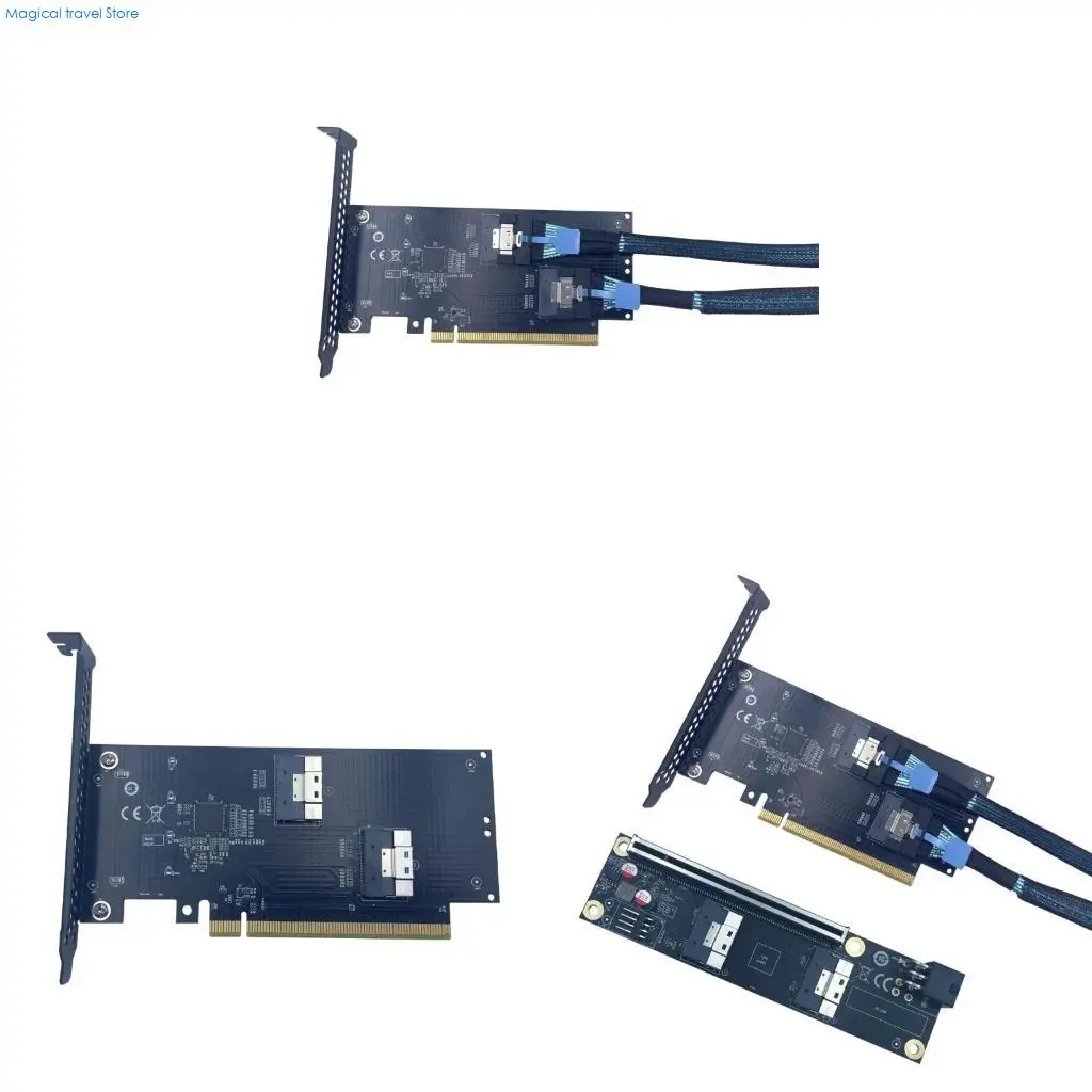 

N2UB High Performances PCIExpress4.0 X16 to SlimSAS SFF 8654 8i Converters Adapters for Discrete GPU and SSDs Expansion with