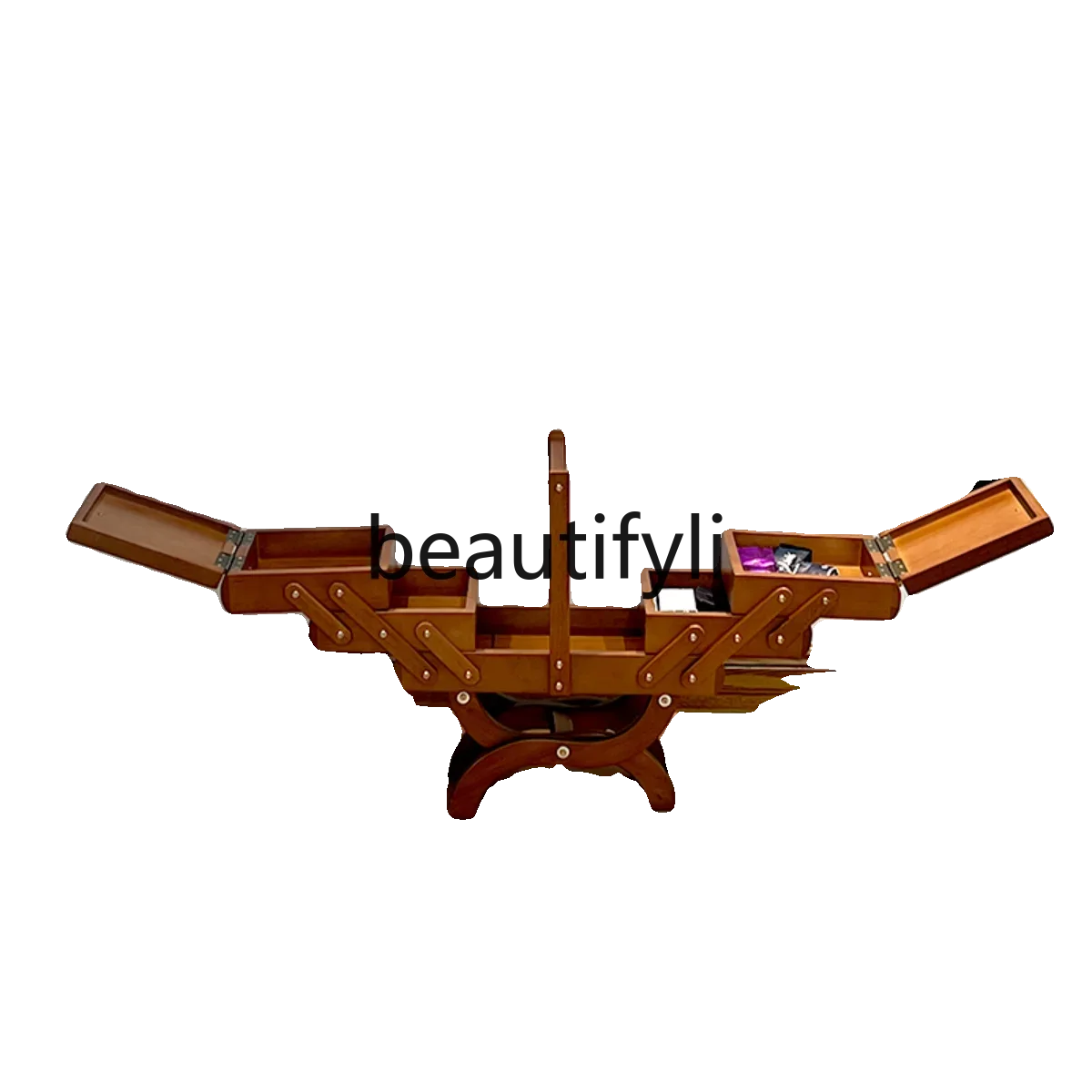 

Teak tea storage locker sewing box medicine cabinet sofa solid wood medieval jewelry cabinet