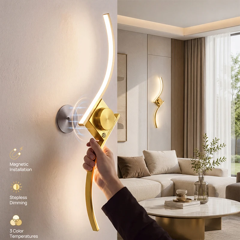 4W charging wall lamp 4000mAh three color band remote control no wiring no drilling battery compartment module portable charging