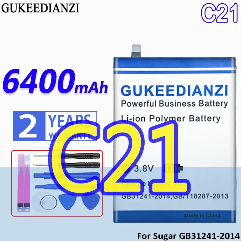 High Capacity GUKEEDIANZI Battery 596781 6400mAh For Sugar C21 GB31241-2014