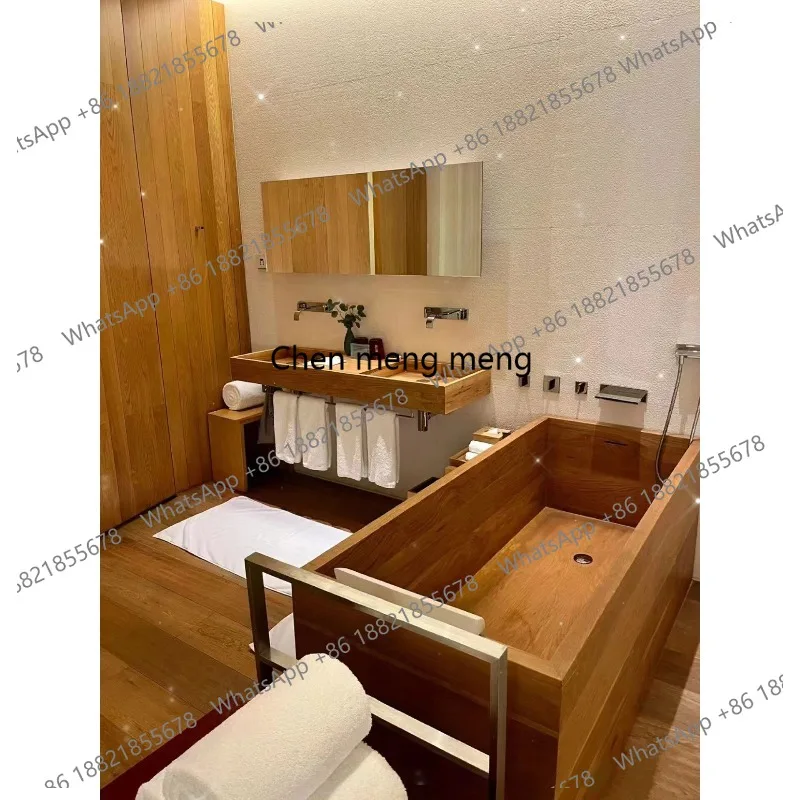 Bath barrel home TCM hall oak thickened bath bucket adult beauty salon customized wood