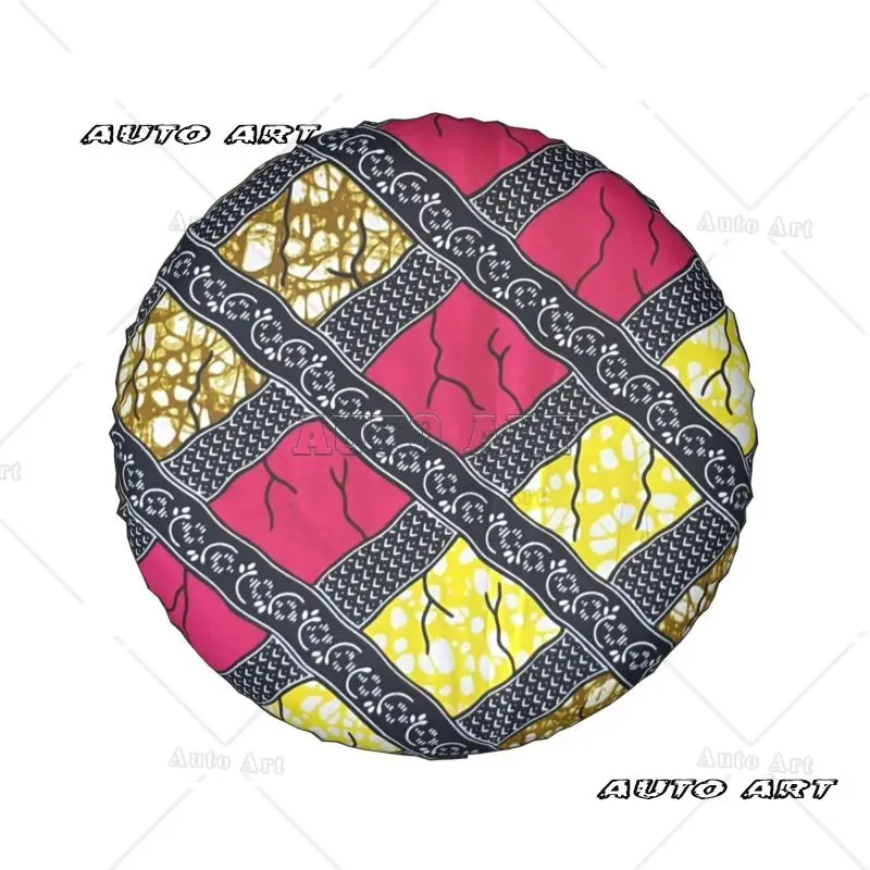 Stylish And Unique African Ankara Prints Spare Tire Cover for  4x4 RV Car Wheel 14