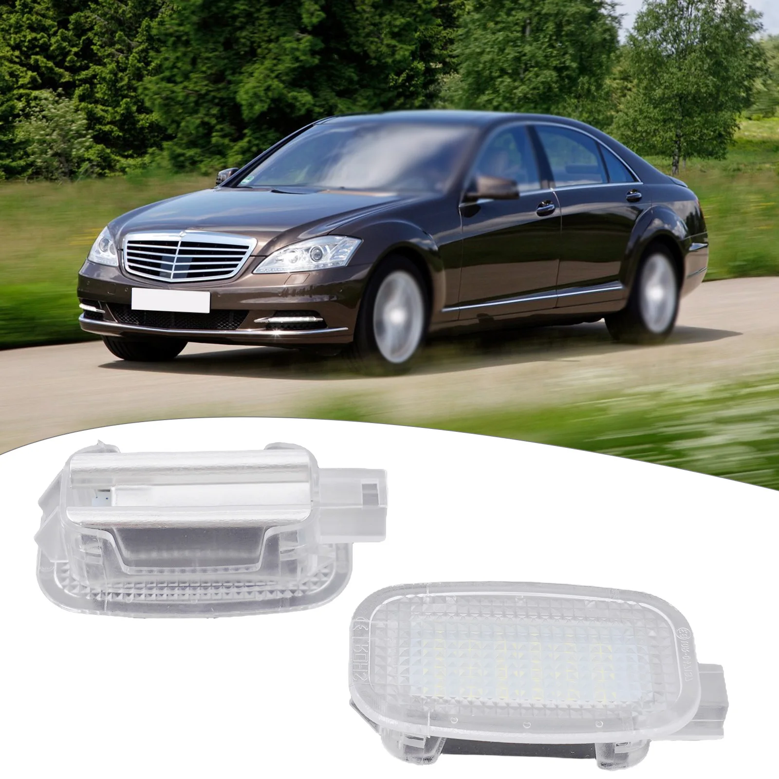 

Светодиодный светильник, 2 шт., 6000 К, декоративный светильник для W204 W169 W212 W221, передний и задний светодиодный светильник, автомобильные аксессуары