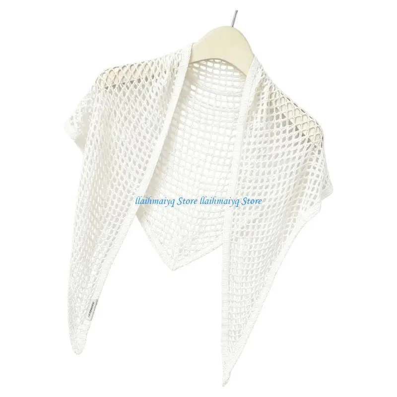 573B French Design Hollow Out Triangular Scarf Shawl For Women Men Beach Travel