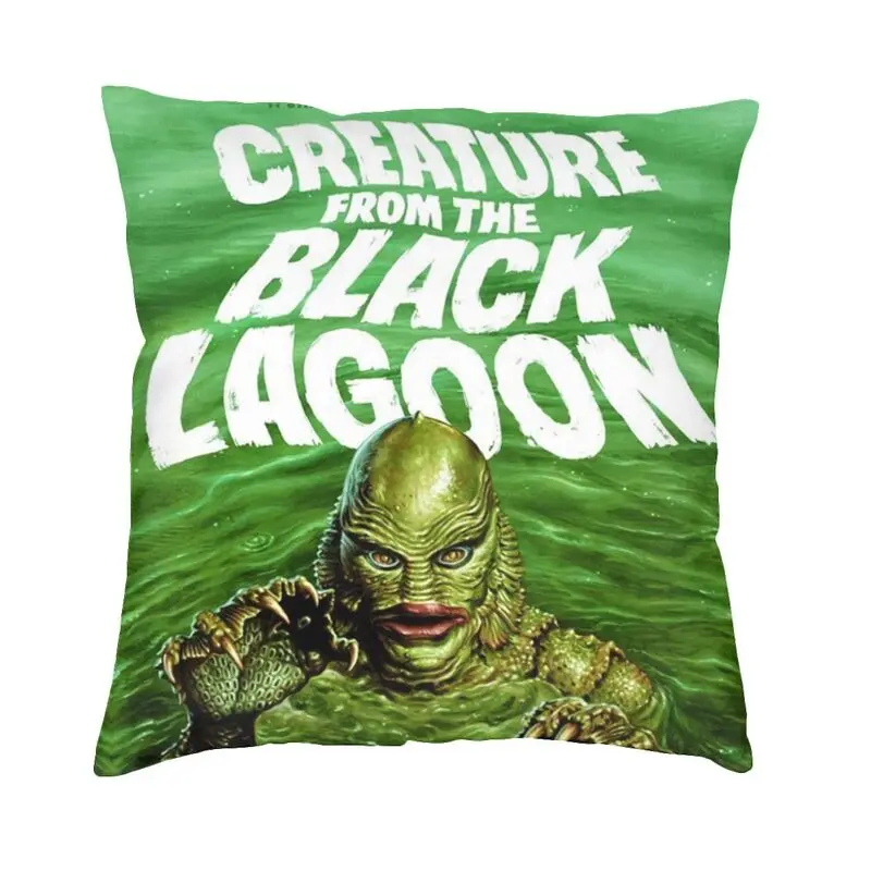 Creature From The Black Lagoon Cushion Cover Velvet Halloween Horror Movie Throw Pillow Case for Sofa Pillowcase Home Decorative