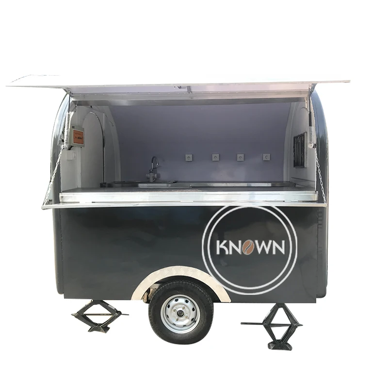 Food Kiosk Outdoor Coffee Carts Food Vending Hotdog Camping Trailer Mobile Airstream Stainless Steel Food Truck for Sale