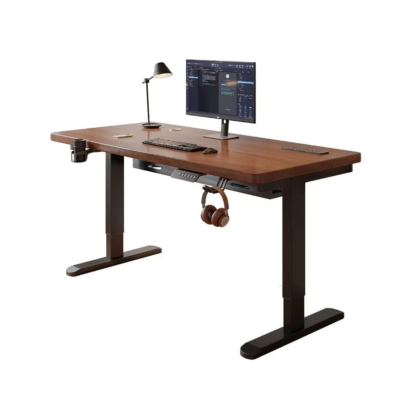 Solid wood electric lifting table smart computer table home bedroom study desk e-sports table desk workbench