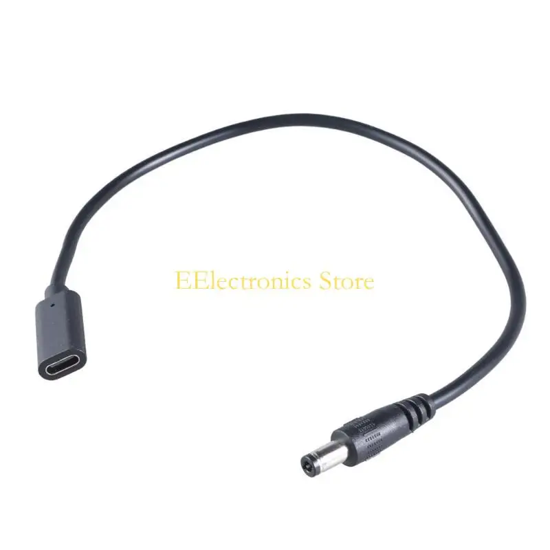 B03C Type C to DC5.5x2.5mm Connectors Power Cable Fast Charging Cord 9V/12V/15V/20V Output Voltages for Routers LED Light