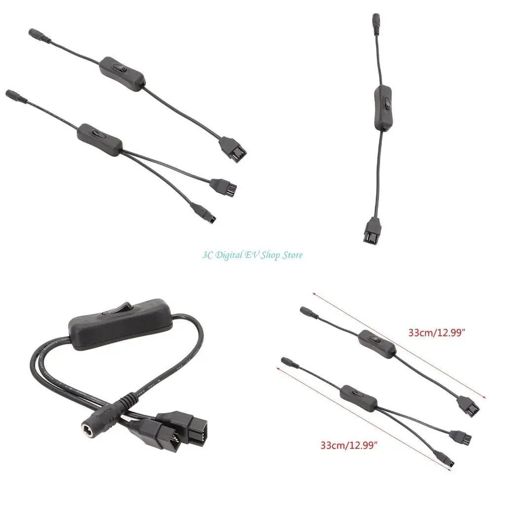 E74D Efficient Cooling Solution DC5521mm to 4Pin Power Adapter Cable for PC Case Fan