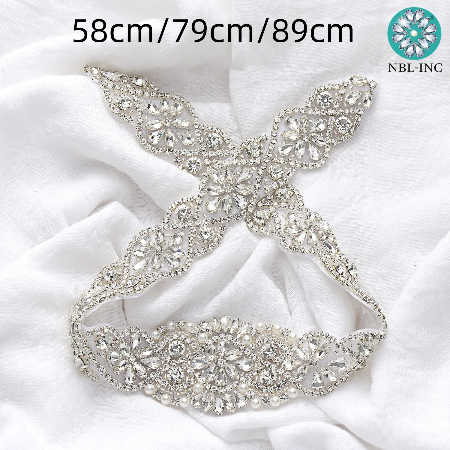 (1PC) srebrny Rhinestone krystaliczna naprasowywane aplikacje pas żelazko na ślubne, z koralikami bridal tapicerka do sukni ślubnych odzież WDD0209