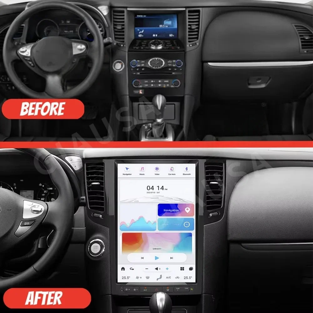 أندرويد 13 لإنفينيتي FX25 FX35 FX37 2009-2012 Qx70 2013-2016 شاشة نظام تحديد المواقع والملاحة السيارات مشغل وسائط متعددة IPS Carplay #3