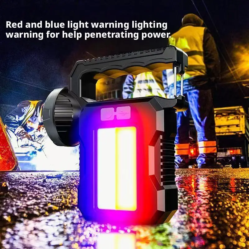 Solar-Powered Super Bright Long-Range Rechargeable Outdoor High-Capacity Strong Light Handheld Searchlight