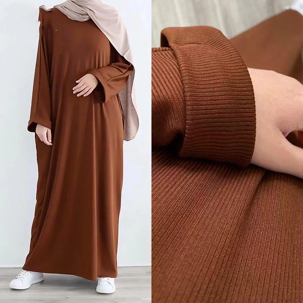 

Casual Women Islamic Clothing Robe Muslim Dress Casual Loose Kaftan Abaya Long Sleeve Fashion Trend Solid Color Caftan Abaya