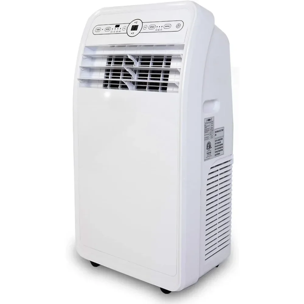 12000 BTU portable air conditioner with dehumidifier and fan, cooling and heating, covering an area of 400 square feet