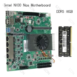 Nas Motherboard N100 MINI-ITX Nas Storage Intel I226 2.5G Network Support Soft Router NAS Server 10SATA