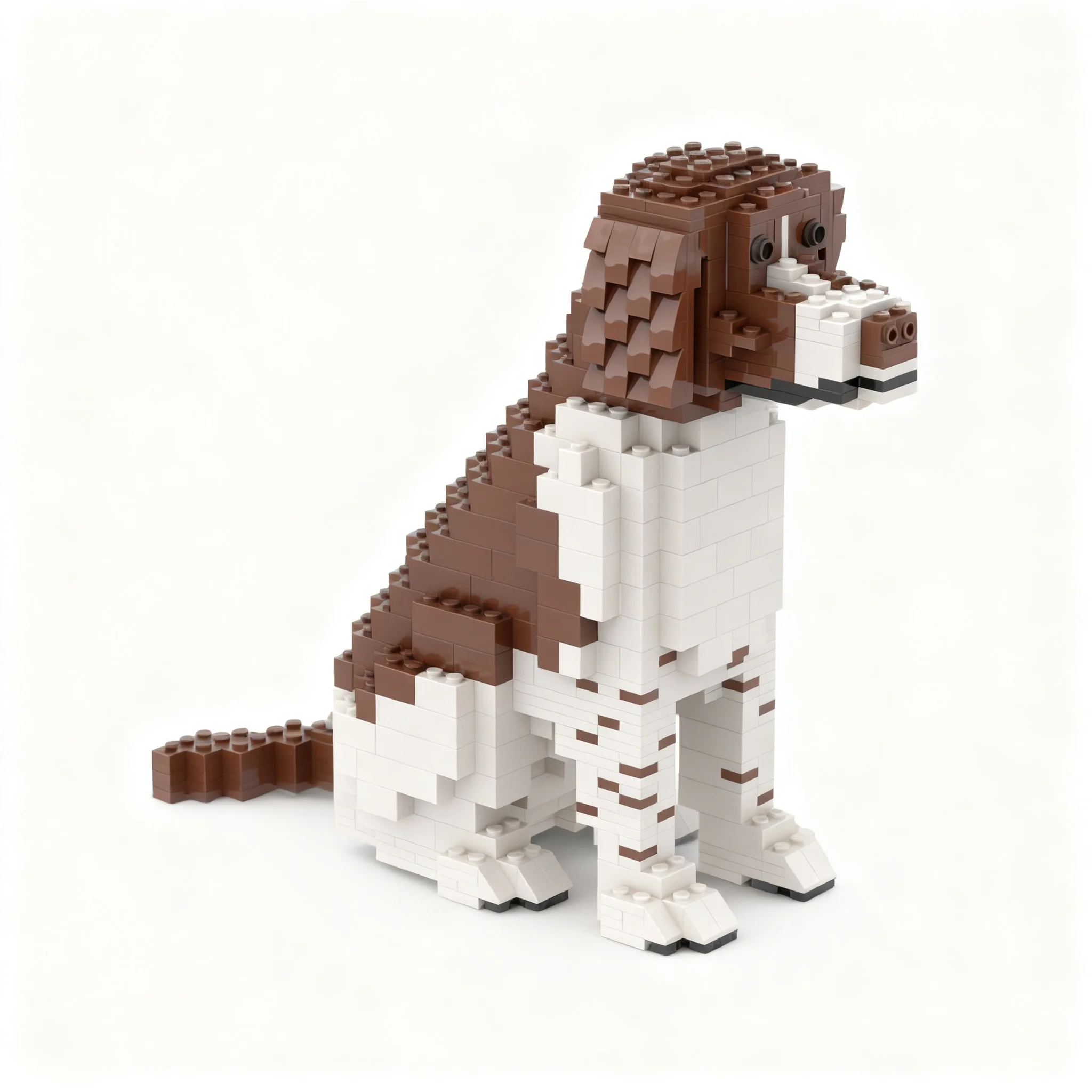 693pcs MOC Sculptures Brown & White Basset Hound Model Building Blocks Christmas Gifts Toys Birthday Assemble Creative Display